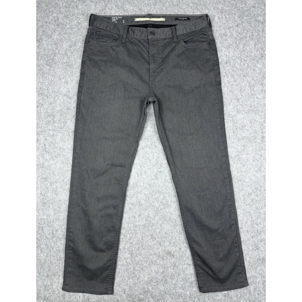 Banana Republic Men's Slim Fit Travel Jeans Gray 34x30 (Fits 34x28) Stretch